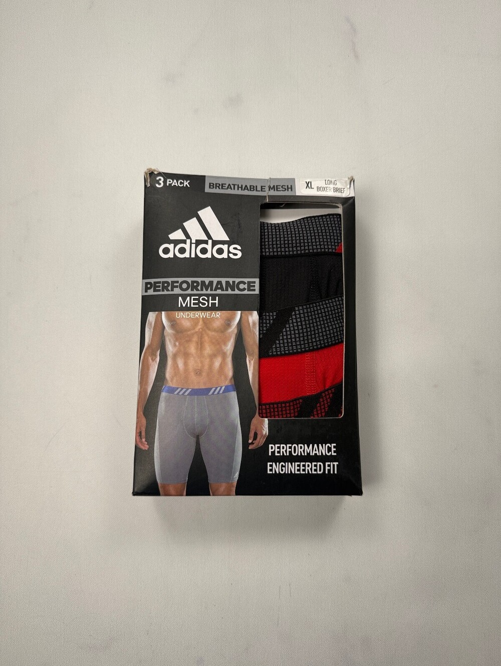 Adidas Performance Mesh Boxer Brief Black Red Modern Sporty Pack of 3 - Mens XL